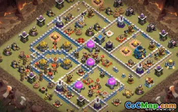 COC Town Hall 12 Taban Düzenleri ve Haritaları - Ev ve Savaş Üssü #13525