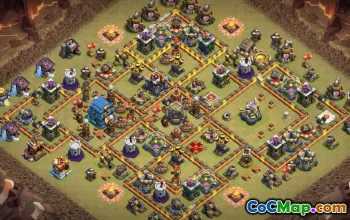 Coc Town Hall 12 Układy i mapy podstawowe: dom, wojna, trofeum #15257