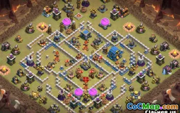 COC TOWN HALL 12 تخطيطات قاعدة: الخرائط والروابط للاستراتيجيات #13241
