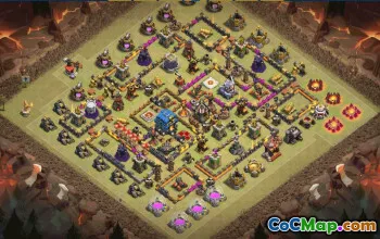 CoC Town Hall 12 Base Layouts & Maps | Trophy & War Defenses #31590