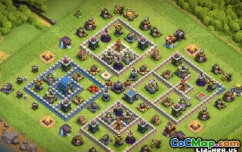 COC市政厅12基本布局：奖杯，农业和地图＃11040