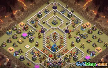 Coc Town Hall 12 Basislayouts: Krieg, Hybrid- und Trophäenkarten #14327