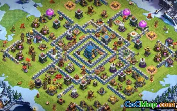 COC市政厅12基本布局和战争地图 - 立即复制！ ＃12470