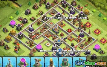 COC市政厅12基本布局：战争，奖杯和家庭地图＃10028