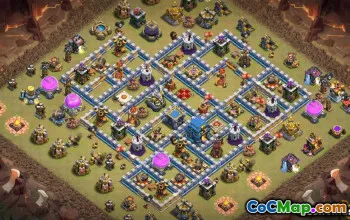 COC市政厅12基本布局：战争，奖杯和家庭地图＃10087