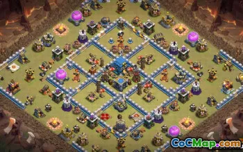 COC市政厅12基本布局：战争，奖杯和家庭地图＃10338