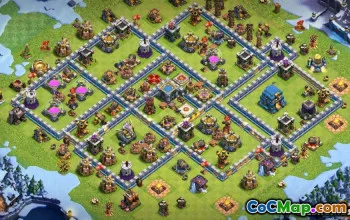 COC市政厅12基本布局：战争，奖杯和家庭地图＃10679