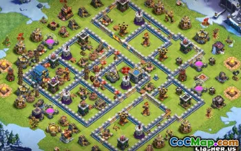 COC市政厅12基本布局：战争，奖杯和家居地图＃11193