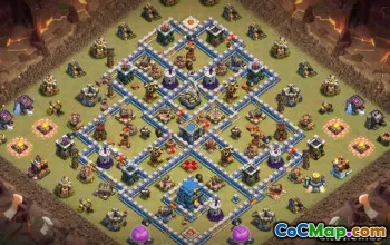 COC市政厅12基础布局：战争，奖杯和家庭地图＃11395