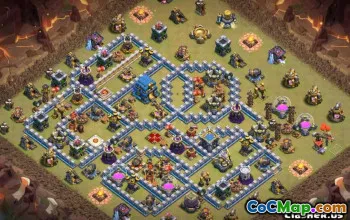 COC TOWN HALL 12 تخطيطات قاعدة: الحرب ، الكأس وخرائط المنزل #13214