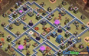 Ratusz CoC 12 układów bazowych: mapy wojny, trofeów i domu #16443