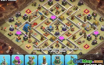 COC市政厅12基本布局：战争，奖杯和地图链接＃9985