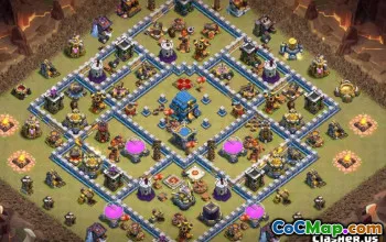 COC市政厅12复制基础布局和地图 - 家庭，战争，奖杯＃10733