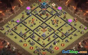 CoC Town Hall 13 Base Layouts & Copy Link | War & Trophy Bases #33738