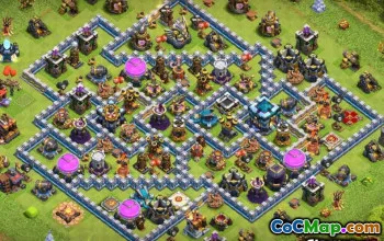 Coc Town Hall 13 기본 레이아웃 : 농업 및 하이브리드 맵 #13255