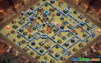 Layouts de base do CoC Town Hall 13: mapas de casa, troféus e guerra #16451