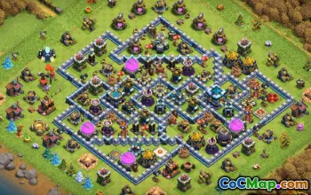 CoC Town Hall 13 Base Layouts: Home, War & Trophy Maps #14223
