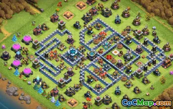 CoC Town Hall 13 Layouts Base: Home, War, Trophy Maps #14284
