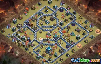 Layouts de base do CoC Town Hall 13: mapas de casa, guerra e troféus #16445