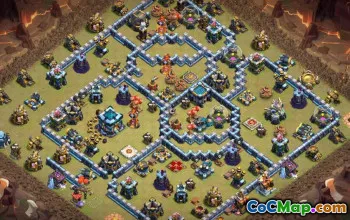 Layouts de base do CoC Town Hall 13: mapas de casa, guerra e troféus #16447