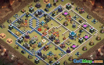 Layouts de base do CoC Town Hall 13: mapas de casa, guerra e troféus #16639
