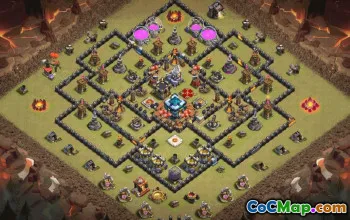 CoC Town Hall 13 Base Layouts & Link Templates | Home, War, Trophy #33394