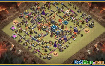 CoC Town Hall 13 Base Layouts & Links | War, Trophy, Home Village #30261