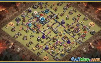 CoC Town Hall 13 Base Layouts & Map | Home, War & Trophy Designs #30532