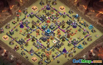 CoC Town Hall 13 Base Layouts & Map Links | Home, War, Trophy #31896