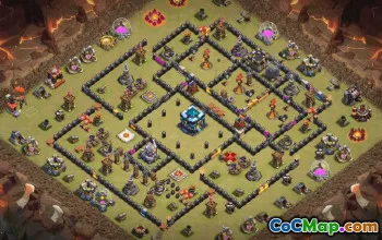 CoC Town Hall 13 Base Layouts & Map Links | Home, War, Trophy #33235