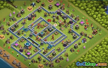 CoC Town Hall 13 Base Layouts & Map Links | Trophy & War  #31289