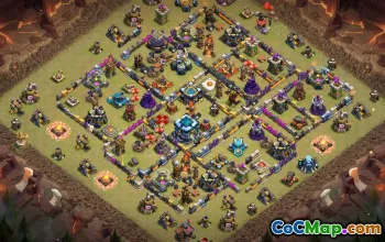 CoC Town Hall 13 Base Layouts & Map Links - Trophy & War Bases #31894