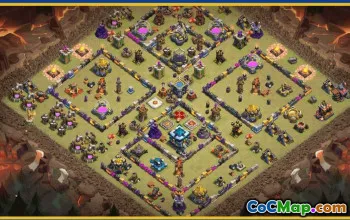 CoC Town Hall 13 Base Layouts & Map - Trophy & War Defense #29843
