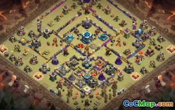 CoC Town Hall 13 Base Layouts & Map - Trophy, War, Home Village #31893