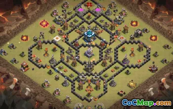 CoC Town Hall 13 Base Layouts & Map | Trophy, War, Home Village #33332