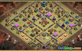 CoC Town Hall 13 Base Layouts & Map - War, Farm, Trophy #30372