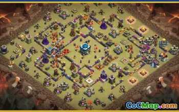 CoC Town Hall 13 Base Layouts & Map | War, Trophy, Home Village #28837