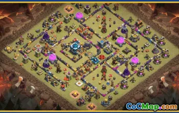 CoC Town Hall 13 Base Layouts & Map | War, Trophy, Home Village #29691