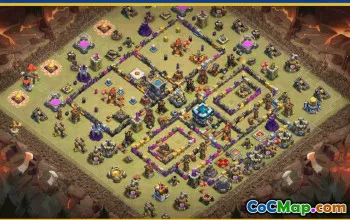 CoC Town Hall 13 Base Layouts & Map with Copy Link #29228