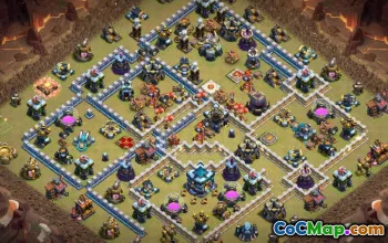 CoC Town Hall 13 Layouts e mapas básicos para casa, troféu, guerra #16634