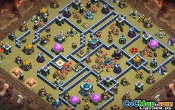 CoC Town Hall 13 Layouts e mapas de base para a aldeia doméstica #14105