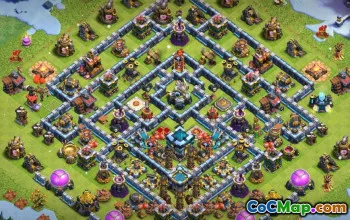 CoC Town Hall 13 Layouts e mapas da Base para War & Trophies #14890