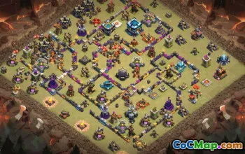 CoC Town Hall 13 Base Layouts & Maps | Home, Trophy, War #31572