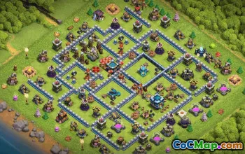 CoC Town Hall 13 Base Layouts & Maps | Home, Trophy, War #33205