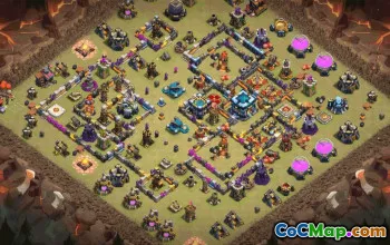 CoC Town Hall 13 Base Layouts & Maps | Trophy & War Defense #33901