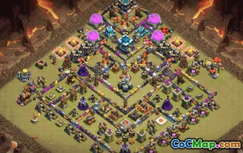 CoC Town Hall 13 Base Layouts & Maps | Trophy & War Defenses #30784
