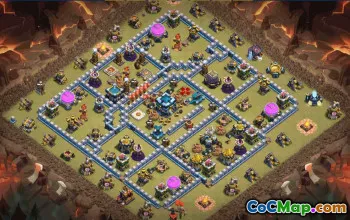CoC Town Hall 13 Base Layouts & Maps | Trophy, War, Home Village #31291