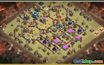 CoC Town Hall 13 Base Layouts & Maps | War & Hybrid Designs #29974