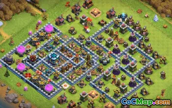 Layouts de base da prefeitura de CoC 13: Troféu, War & Home Village #14991