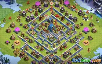 COC市政厅13基本布局：战争，奖杯和家庭地图＃10292
